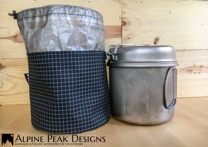 Stuff Sack for Snow Peak Trek 1400 Titanium Pot. (Pot is not included).